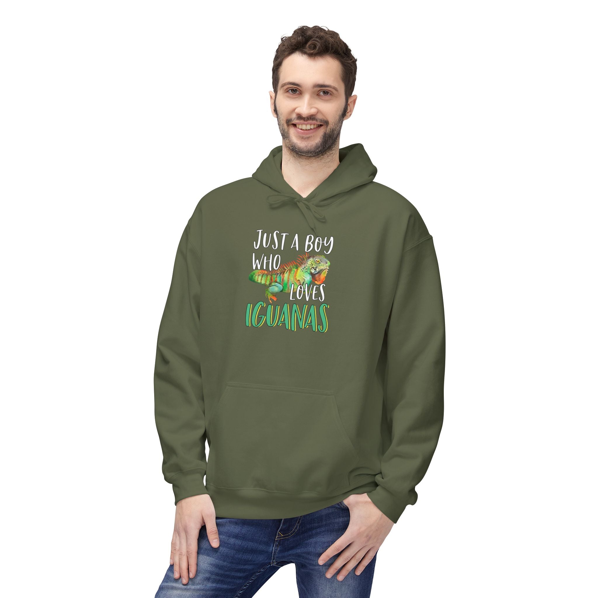 “Just A Boy Who Loves Iguanas" Hoodie - Iguana Lover Hoodie