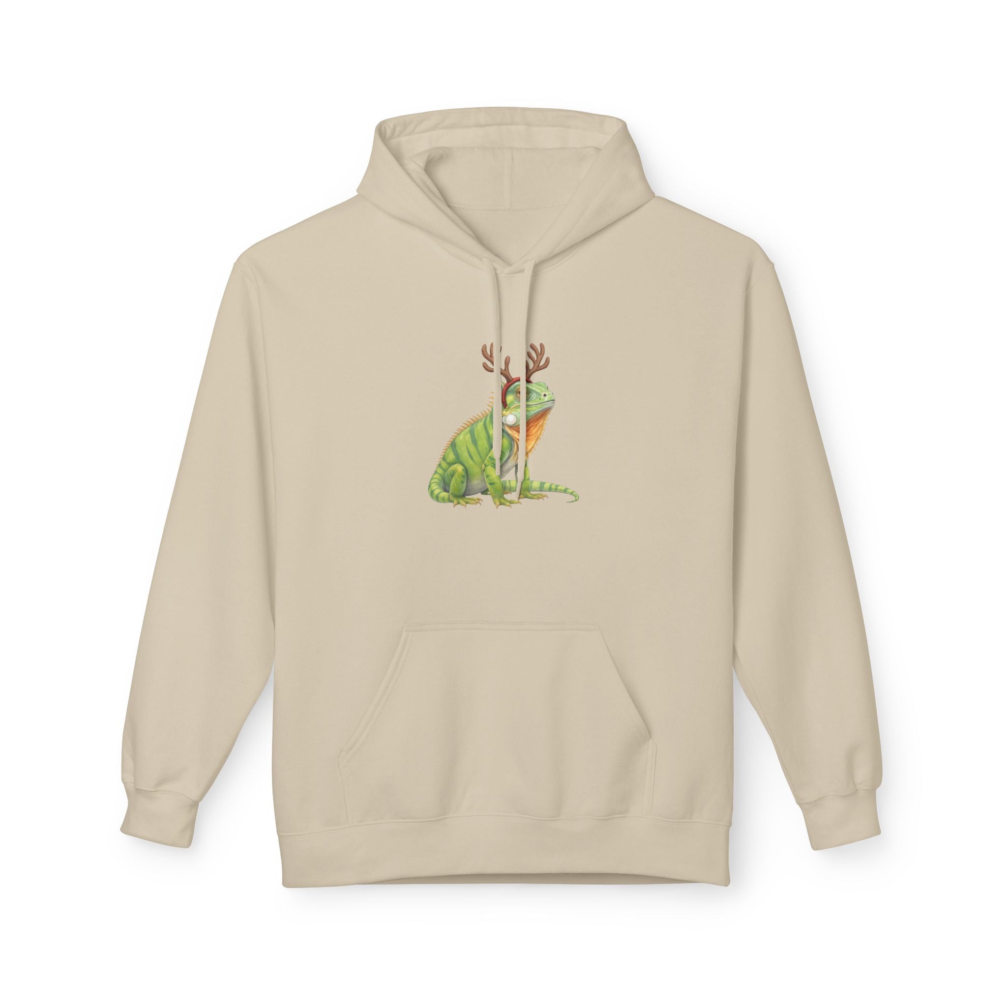 Iguana Reindeer Antlers Hoodie
