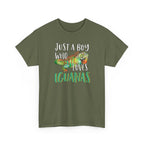 "Just A Boy Who Loves Iguanas" T-Shirt - Iguana Lover T-Shirt