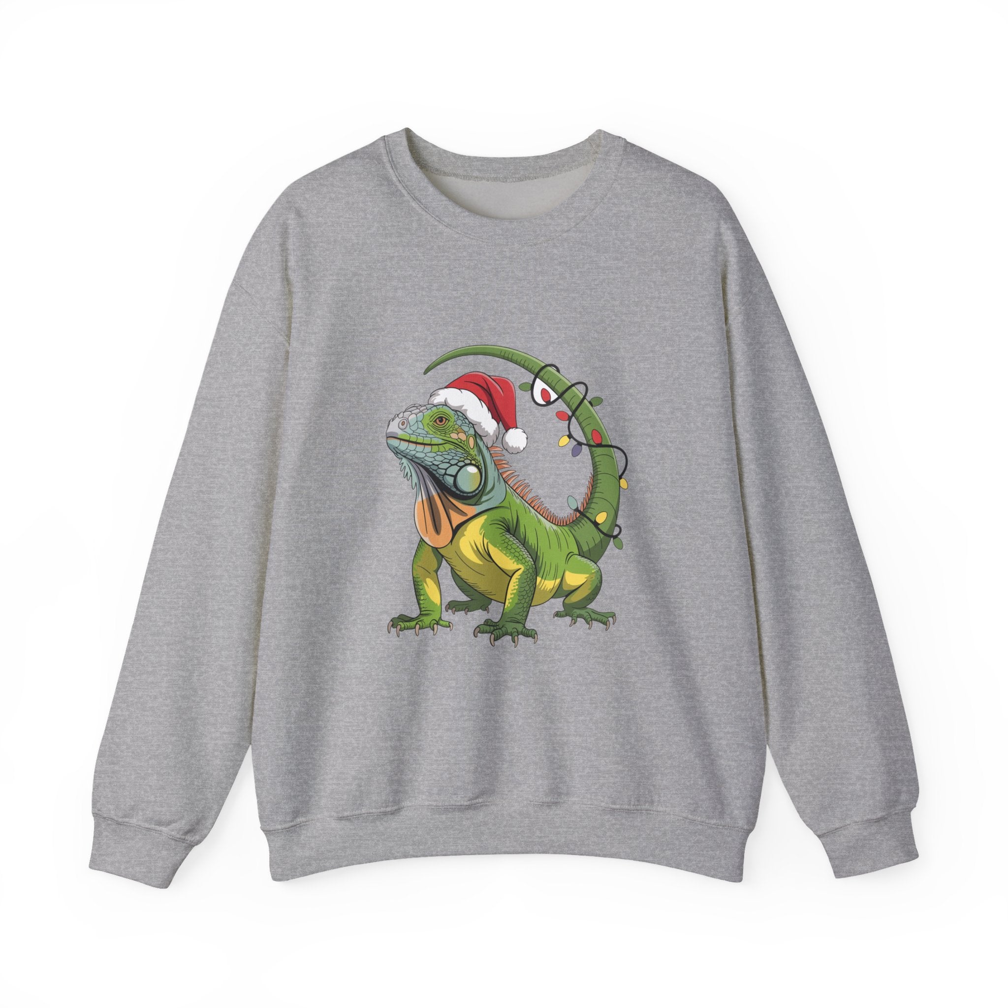 Sweatshirt - Iguana Wrapped in Christmas Lights Design