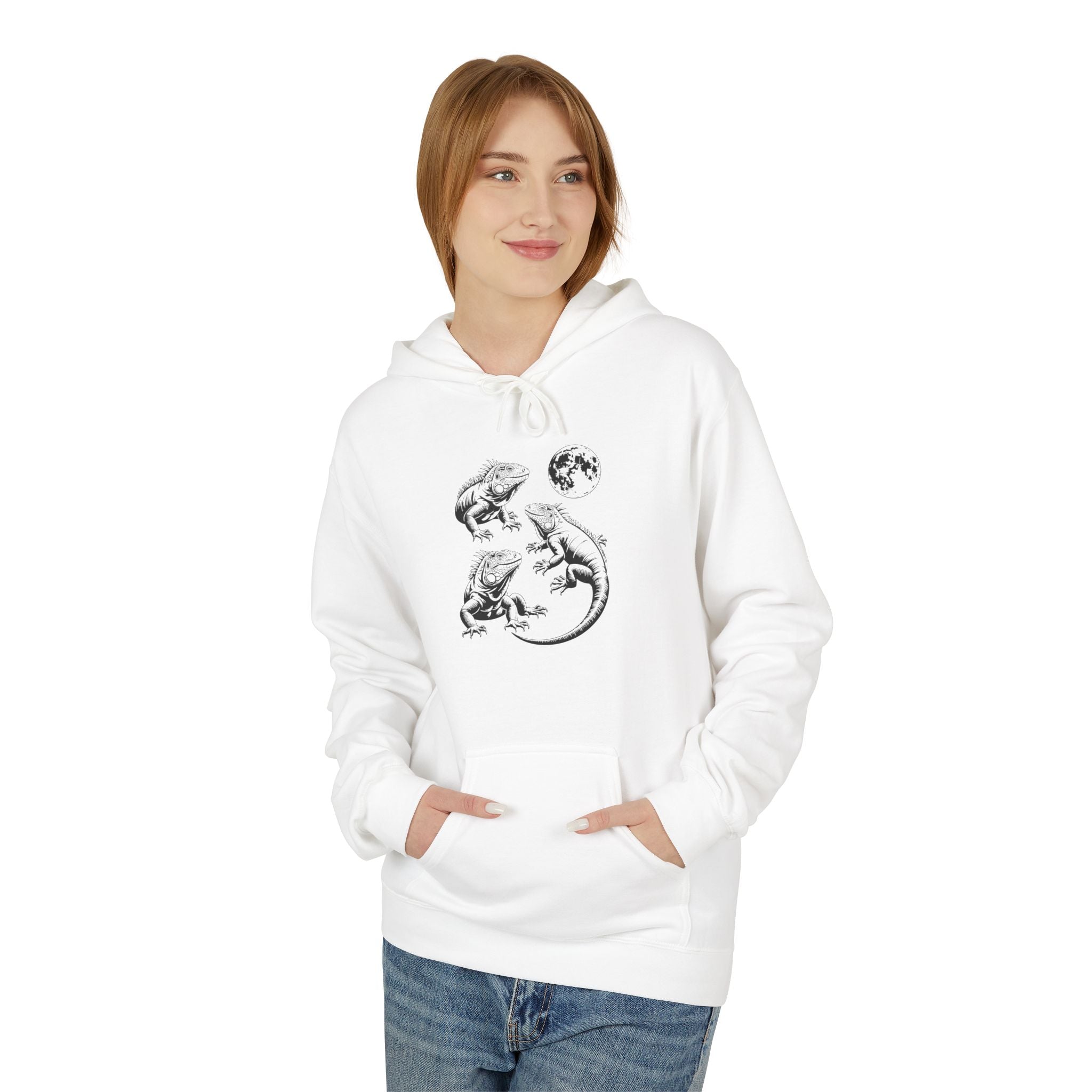 Iguana Line Art Hoodie - Iguana Lover Hoodie