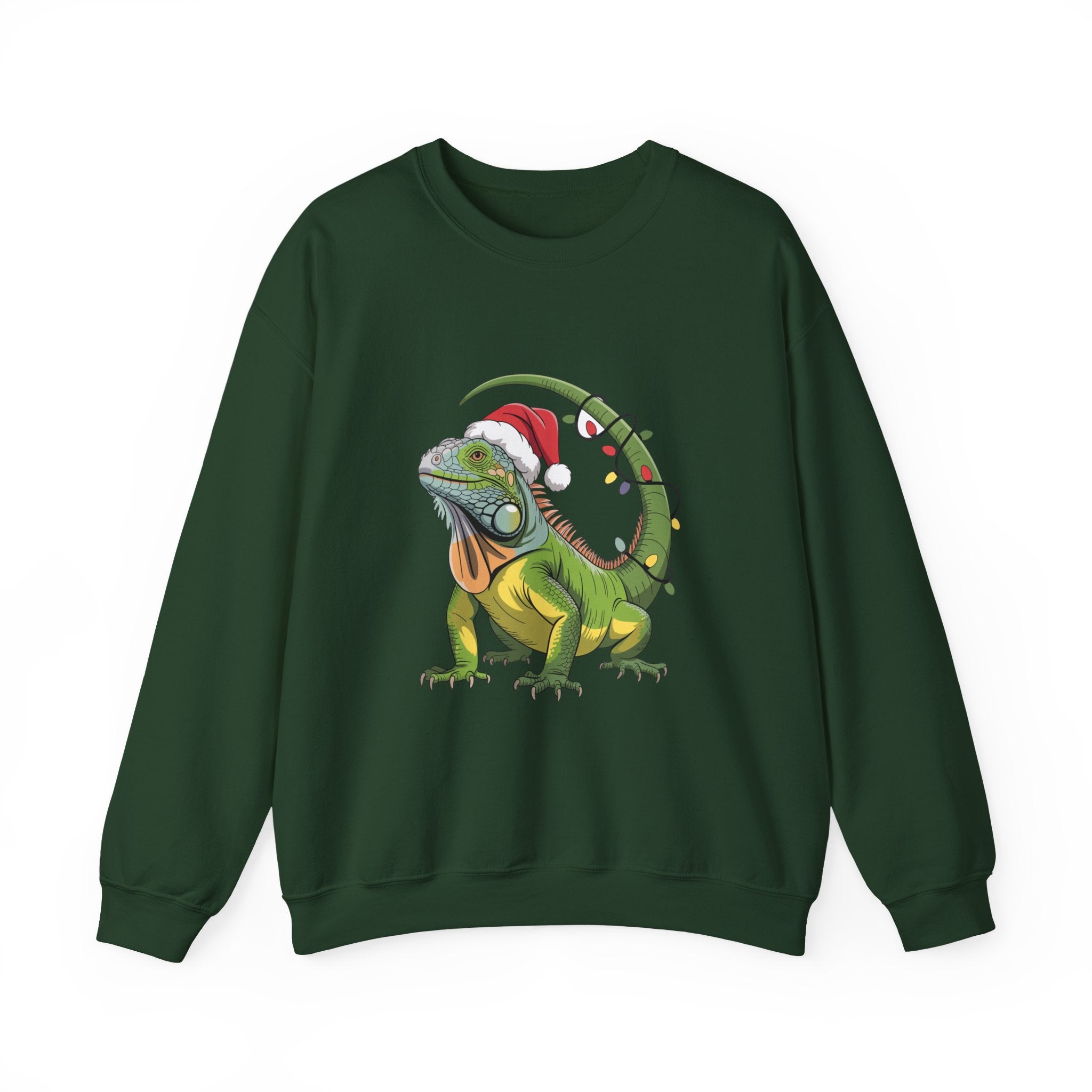 Sweatshirt - Iguana Wrapped in Christmas Lights Design