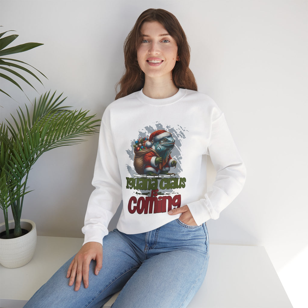 Iguana Santa Sweatshirt — Christmas Reptile Lover Holiday Sweatshirt