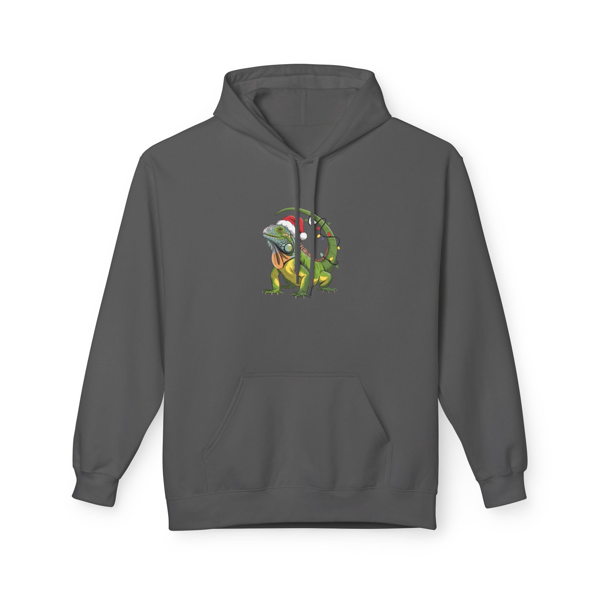 Hoodie - Iguana Wrapped in Christmas Lights Design
