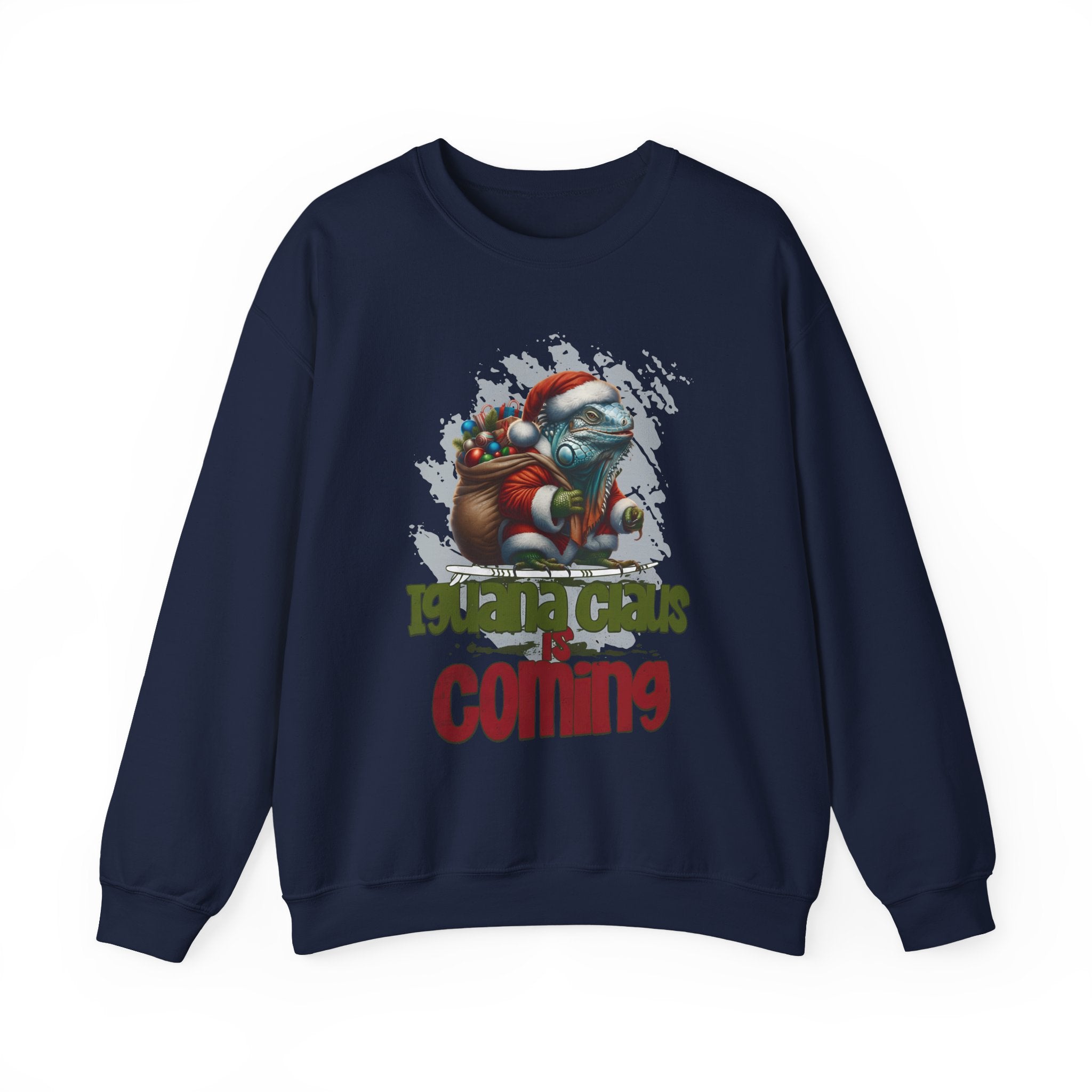 Iguana Santa Sweatshirt — Christmas Reptile Lover Holiday Sweatshirt