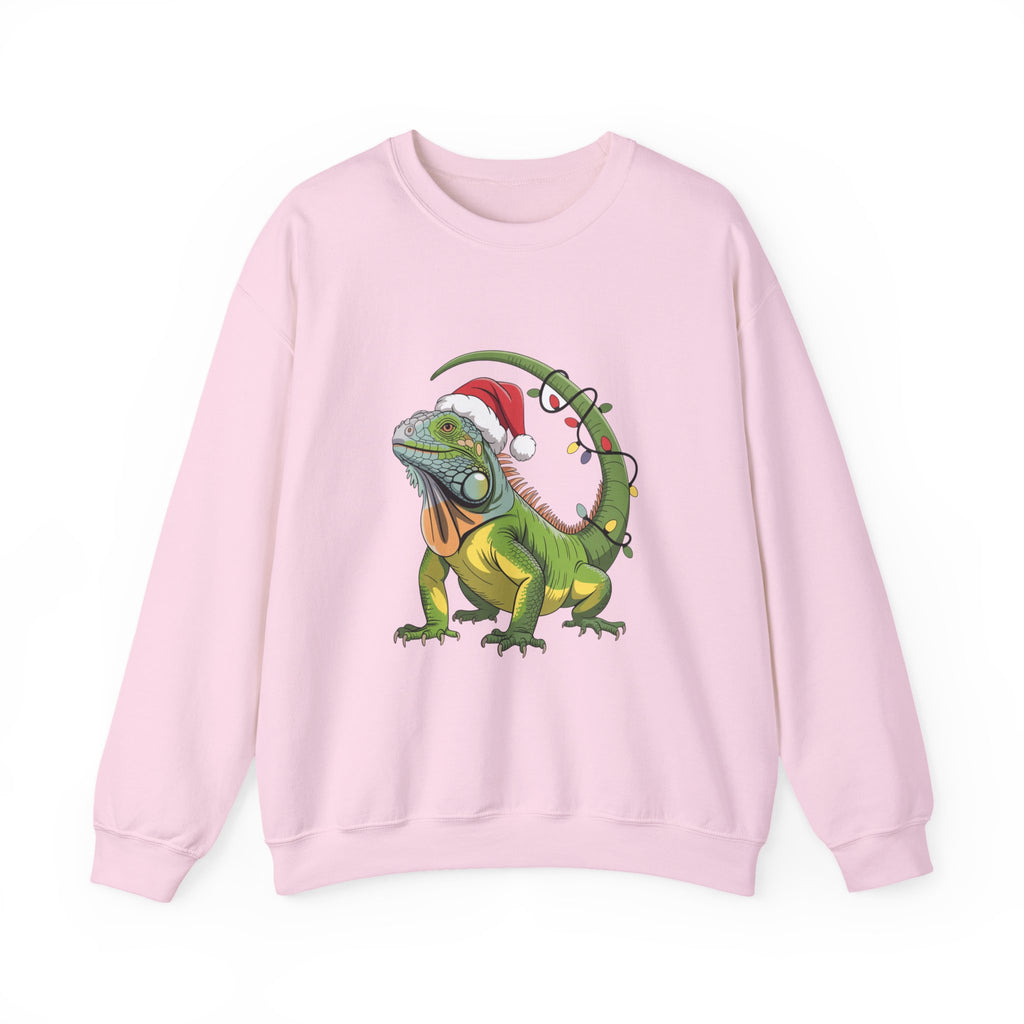 Sweatshirt - Iguana Wrapped in Christmas Lights Design