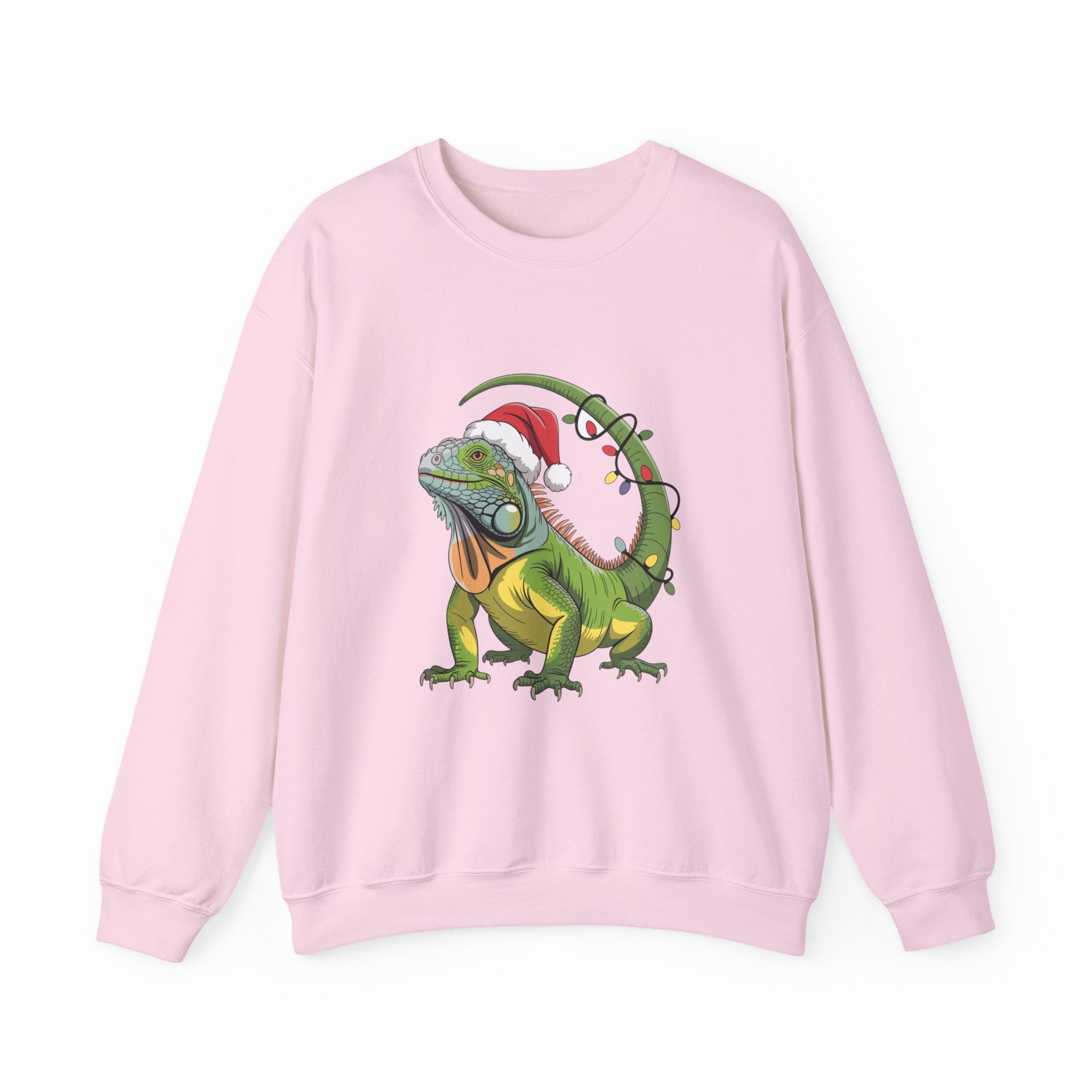 Sweatshirt - Iguana Wrapped in Christmas Lights Design