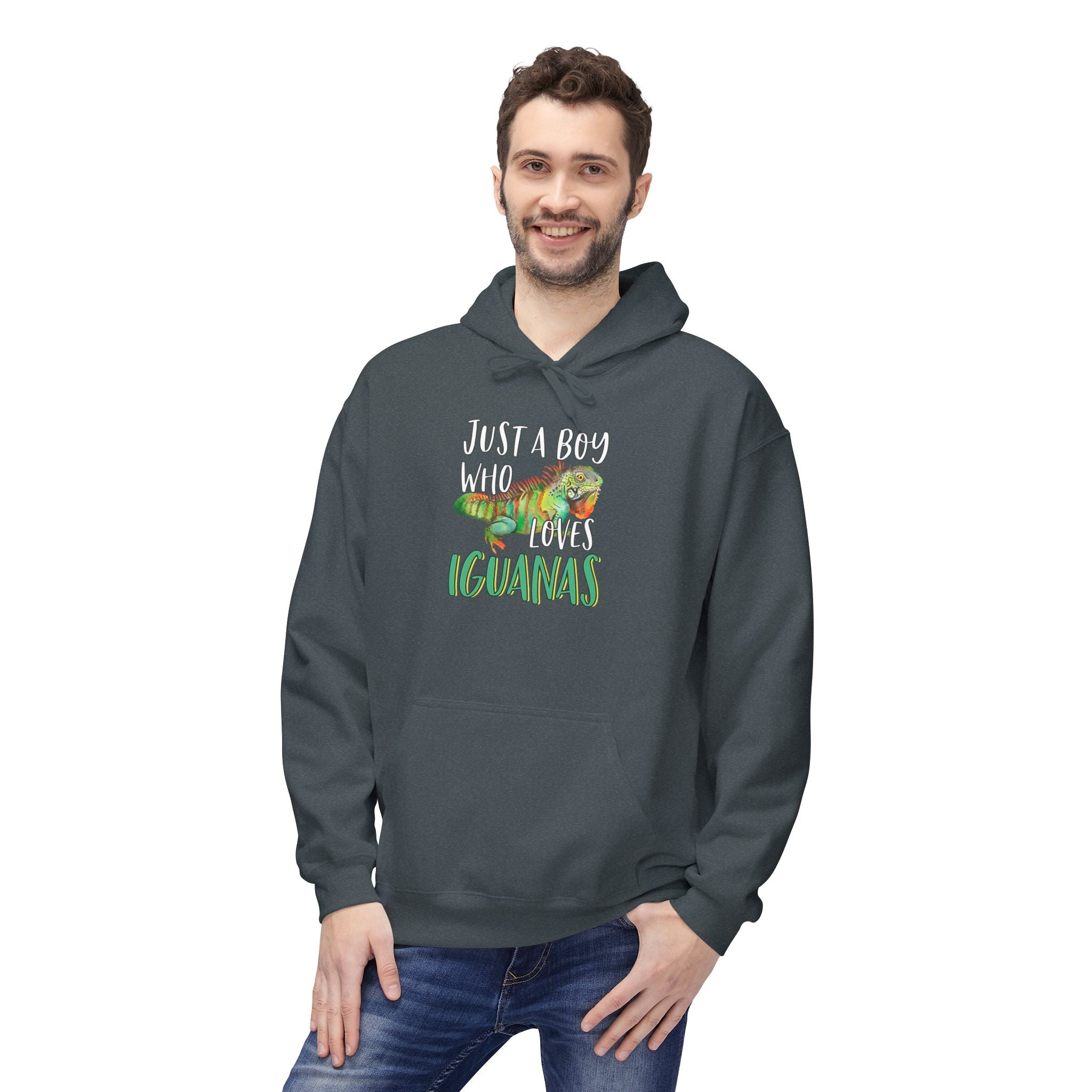 “Just A Boy Who Loves Iguanas" Hoodie - Iguana Lover Hoodie