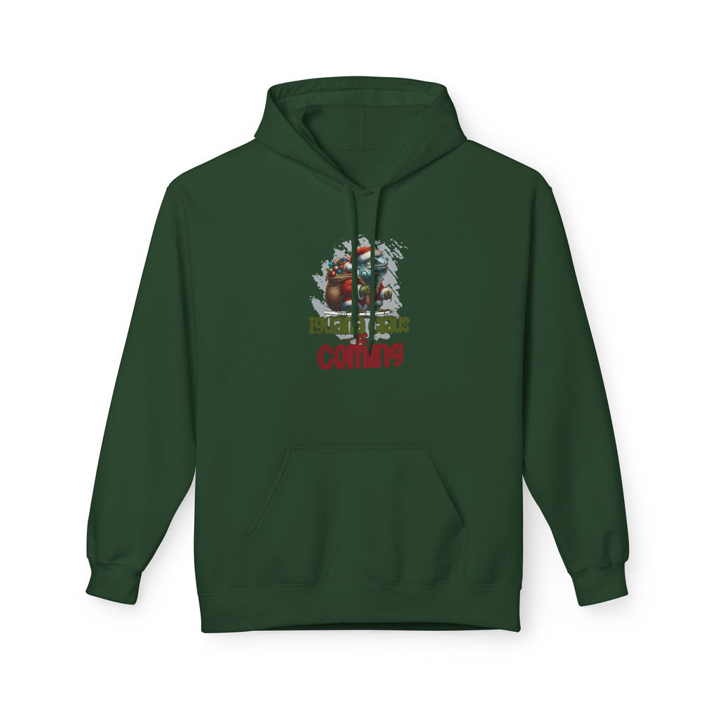 Hoodie - 'Iguana Claus is Coming' Graphic Pullover