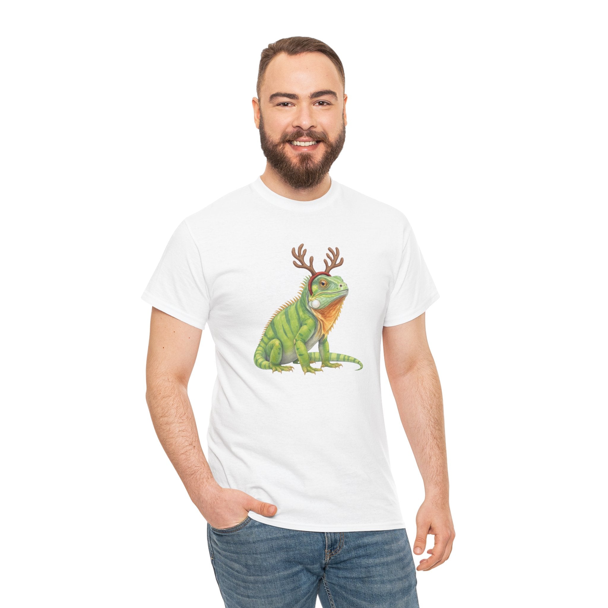 Iguana Reindeer Antlers Tee