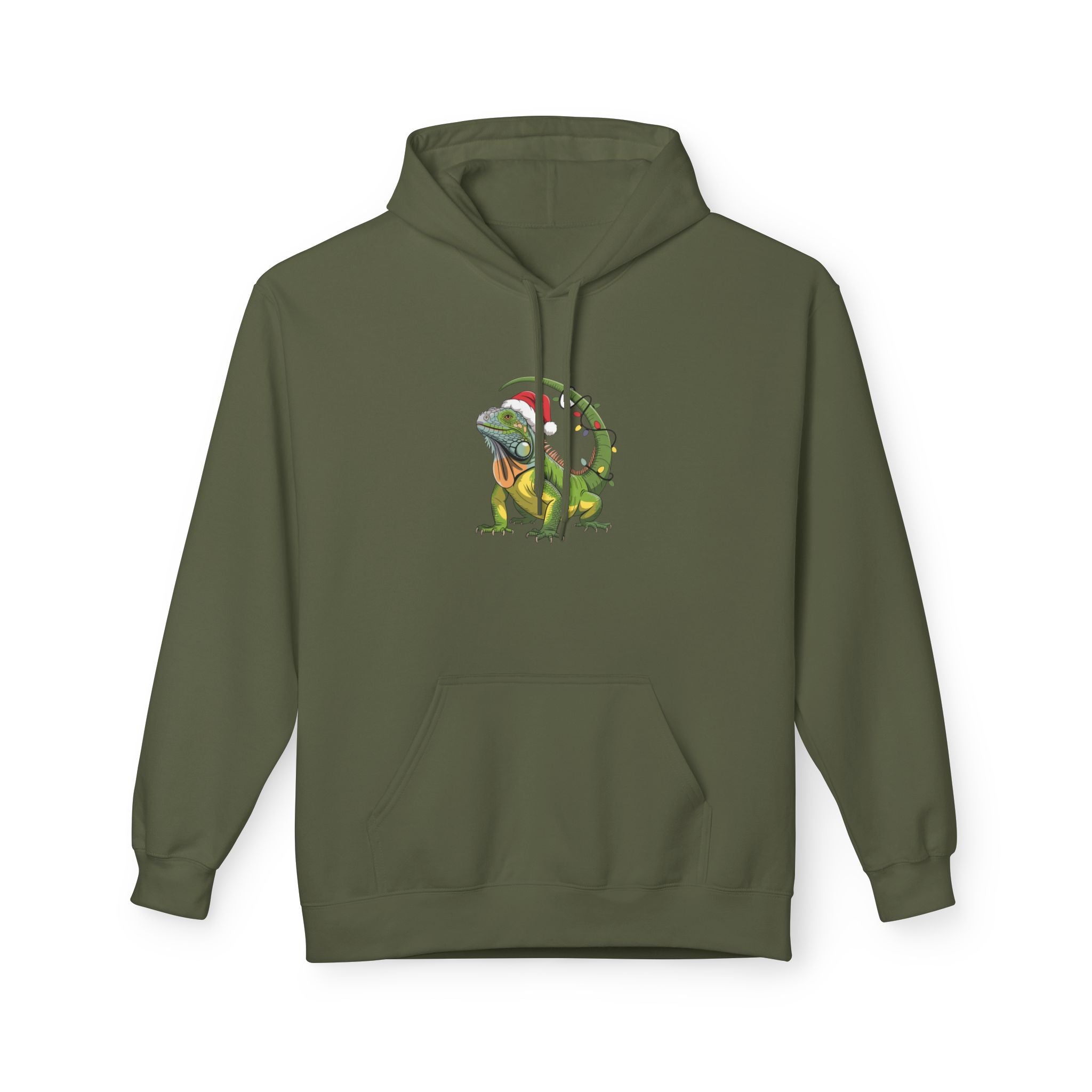 Hoodie - Iguana Wrapped in Christmas Lights Design