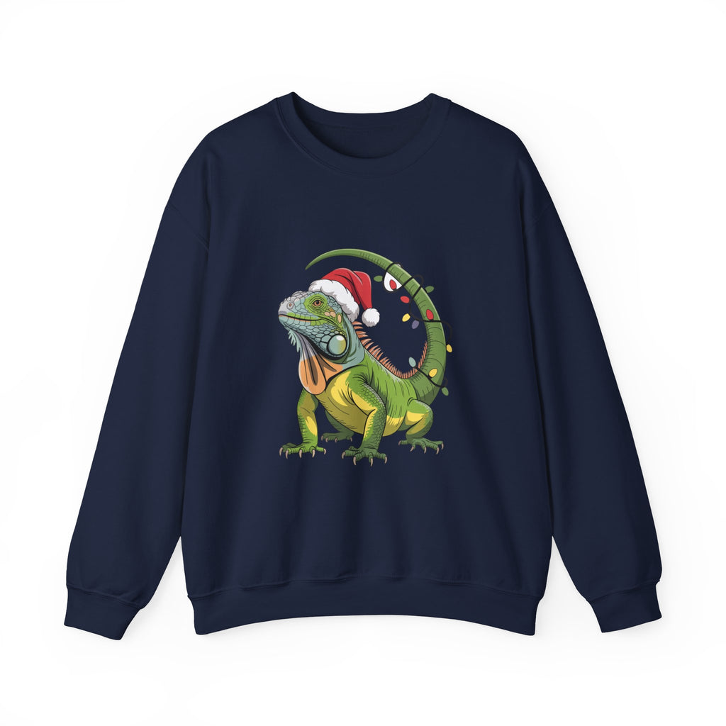 Sweatshirt - Iguana Wrapped in Christmas Lights Design