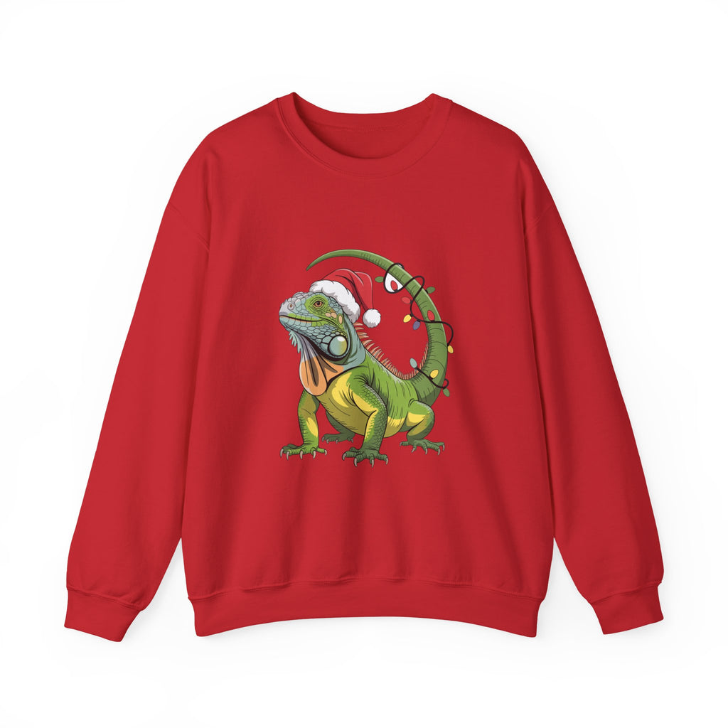 Sweatshirt - Iguana Wrapped in Christmas Lights Design