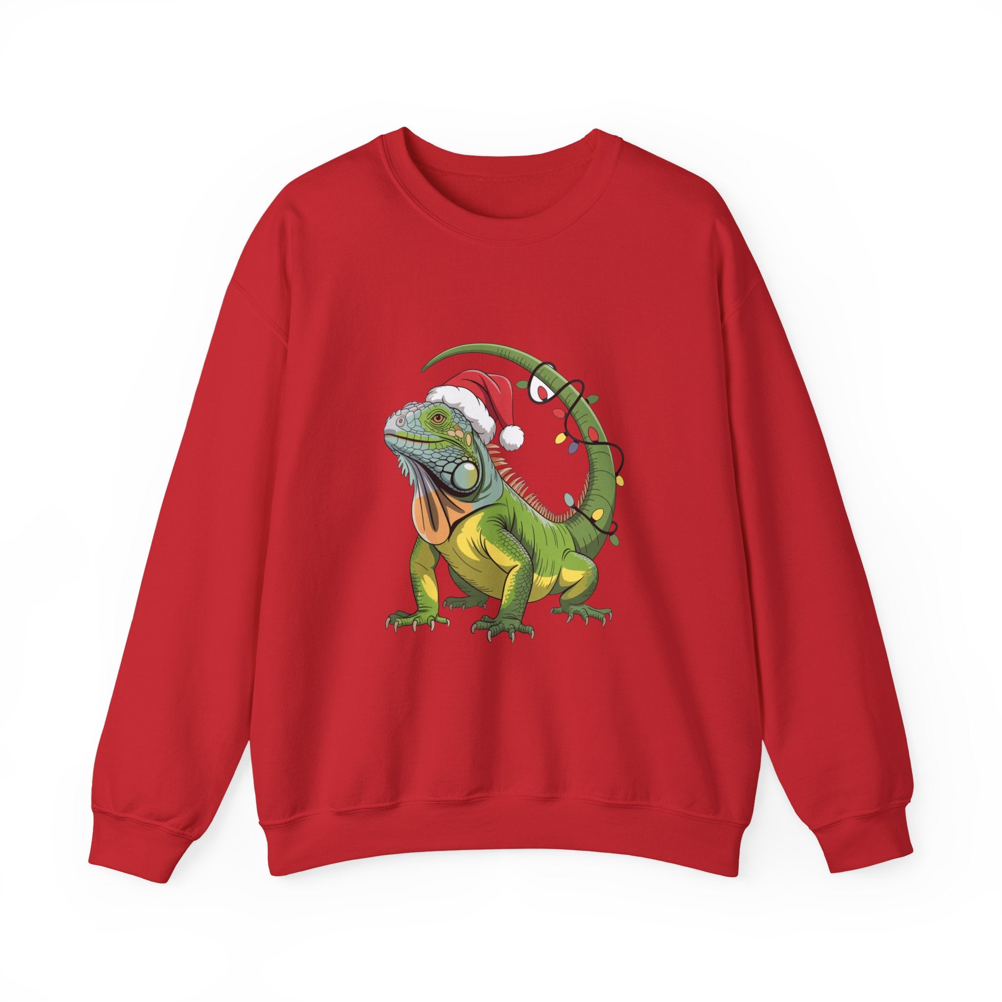 Sweatshirt - Iguana Wrapped in Christmas Lights Design