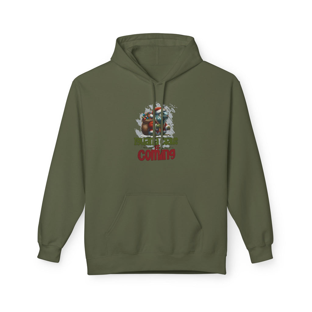 Hoodie - 'Iguana Claus is Coming' Graphic Pullover