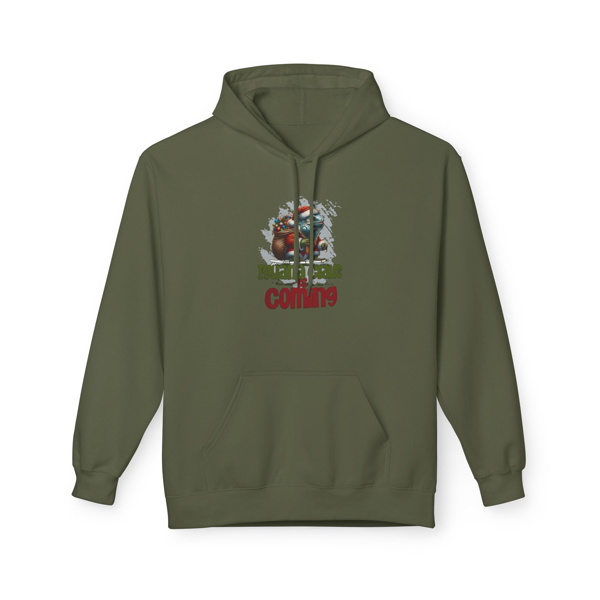 Hoodie - 'Iguana Claus is Coming' Graphic Pullover