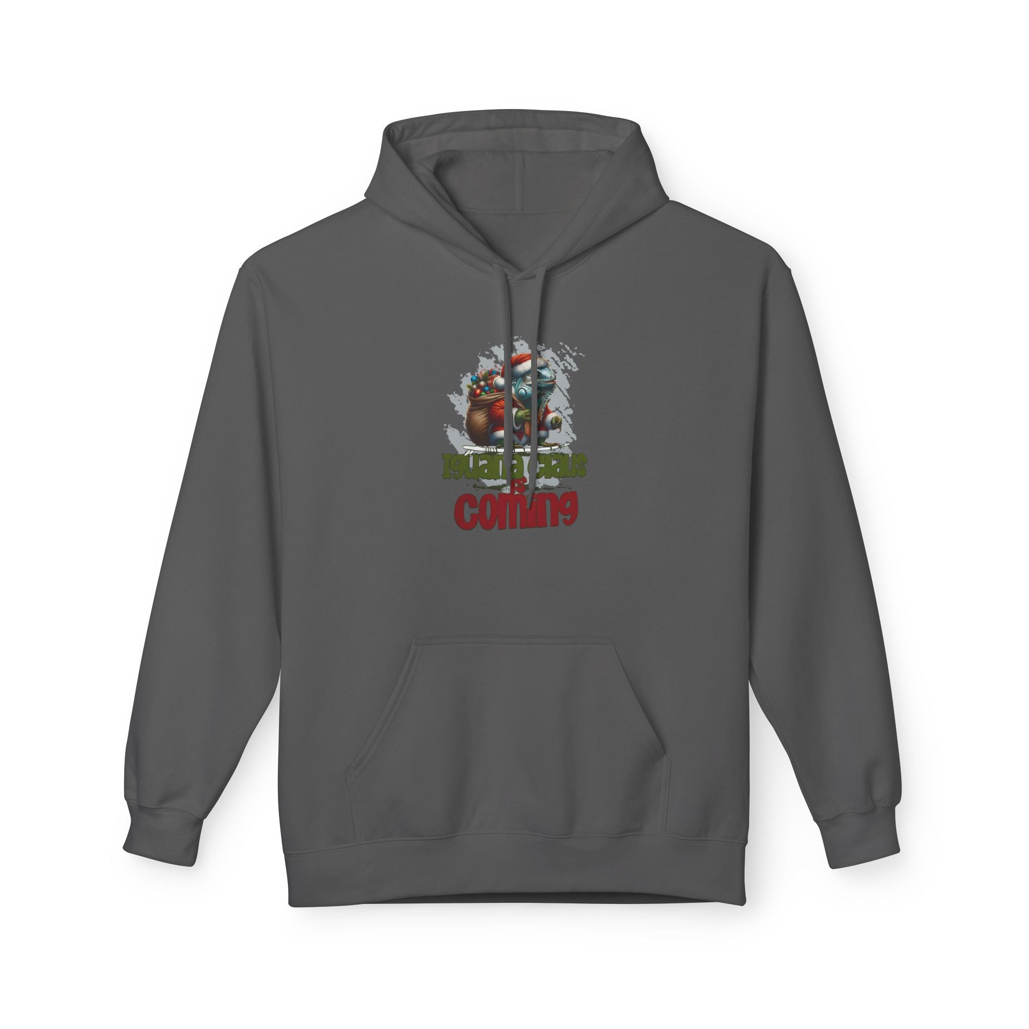 Hoodie - 'Iguana Claus is Coming' Graphic Pullover