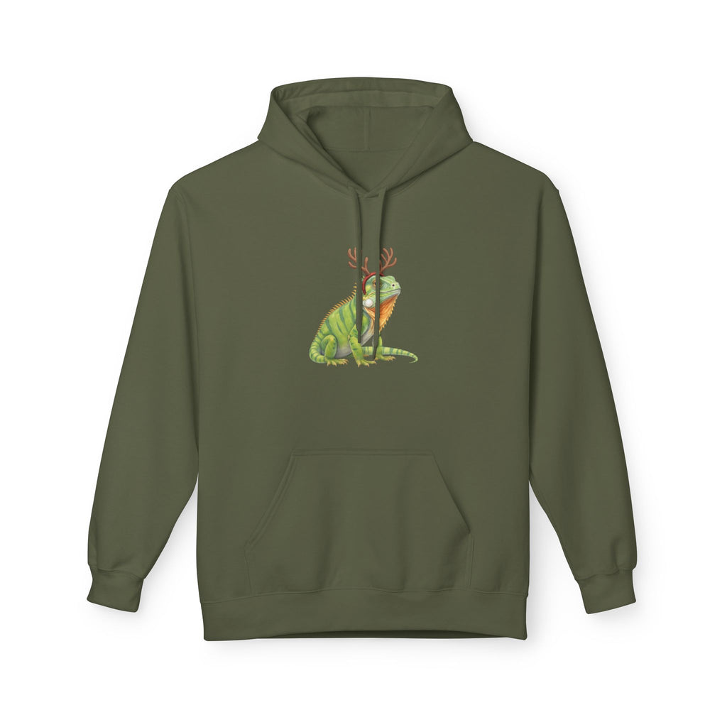 Iguana Reindeer Antlers Hoodie
