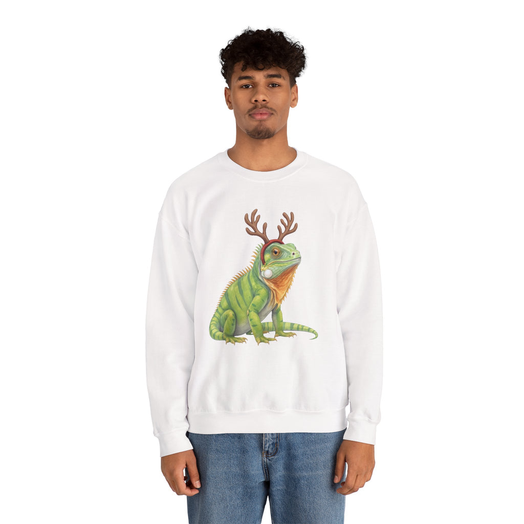 Iguana Reindeer Antlers Sweatshirt
