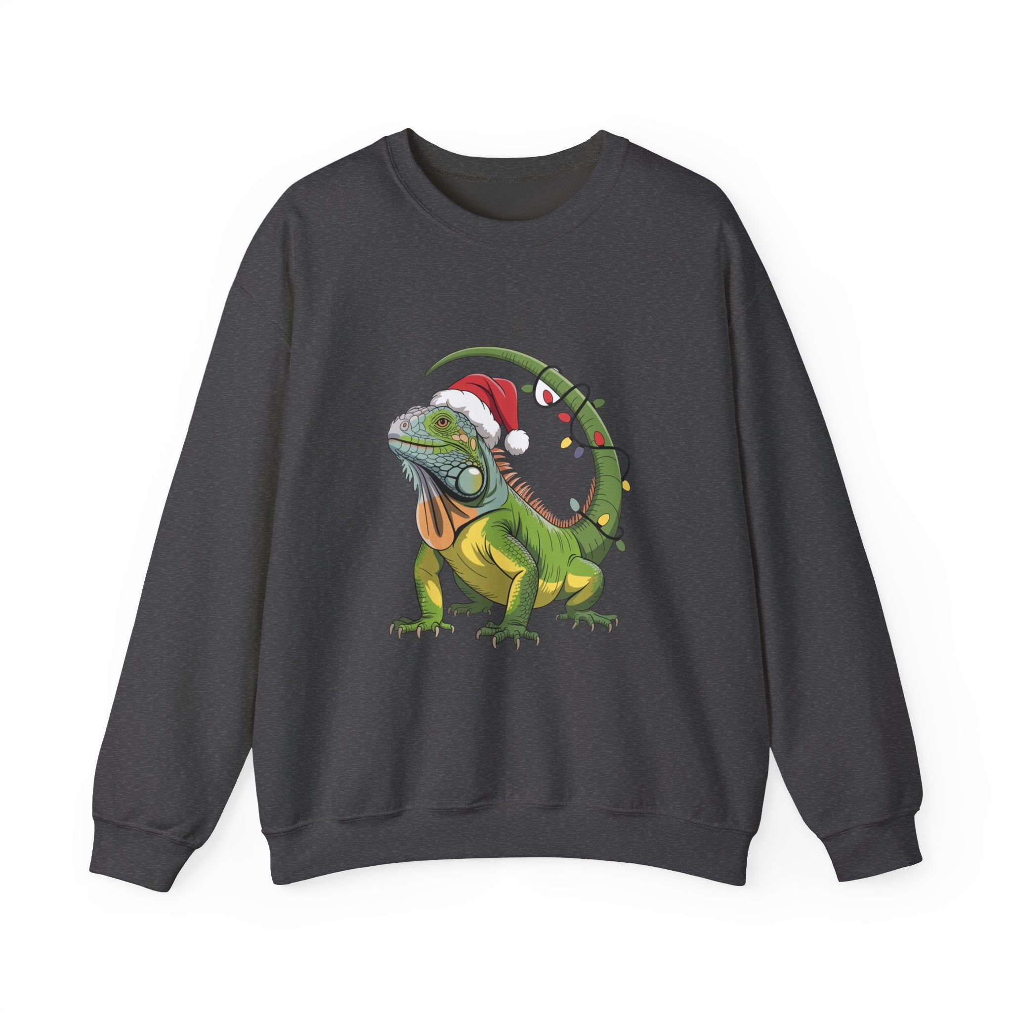 Sweatshirt - Iguana Wrapped in Christmas Lights Design