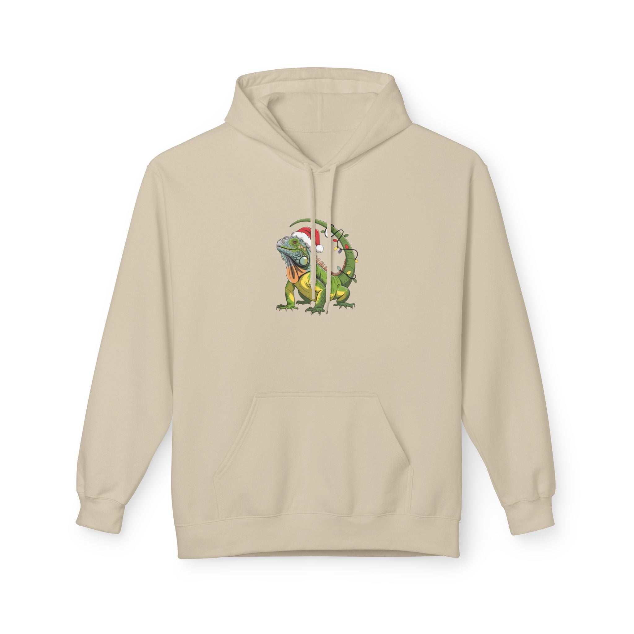 Hoodie - Iguana Wrapped in Christmas Lights Design