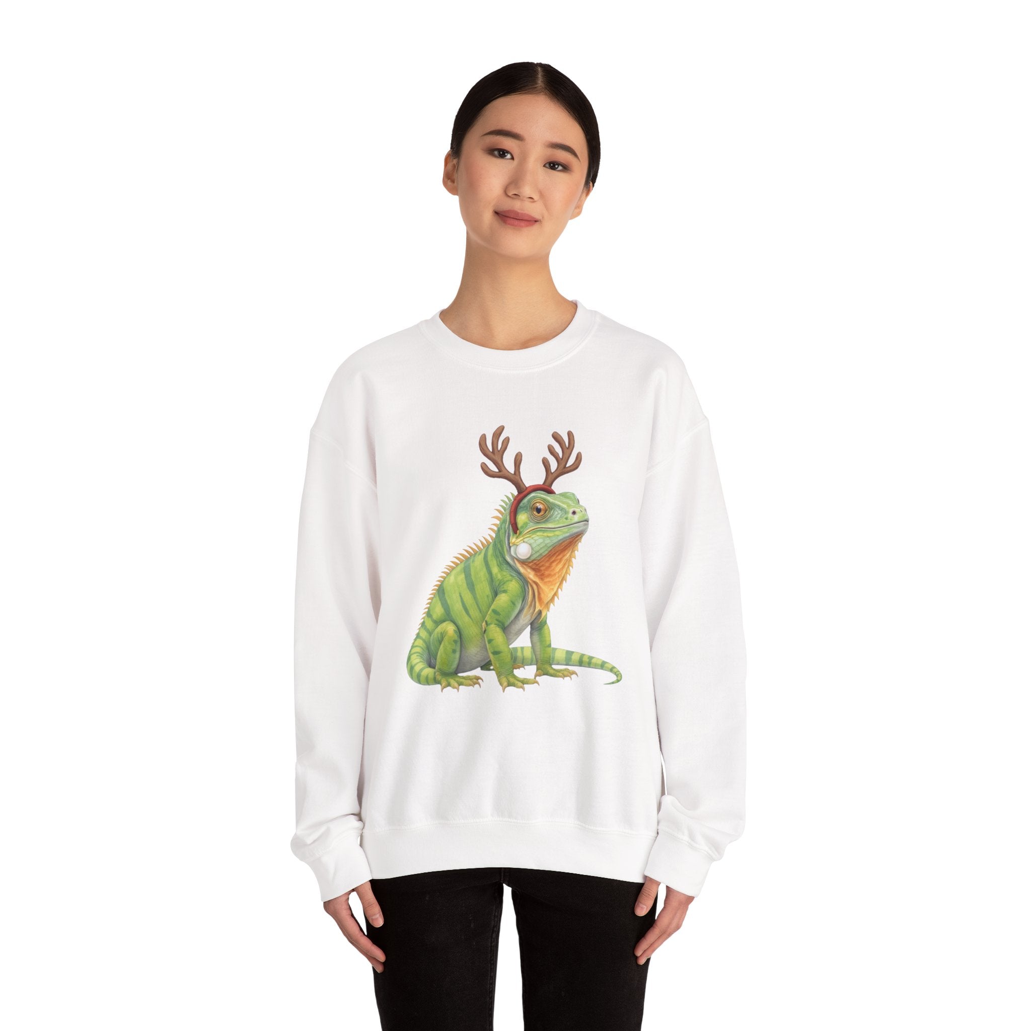 Iguana Reindeer Antlers Sweatshirt