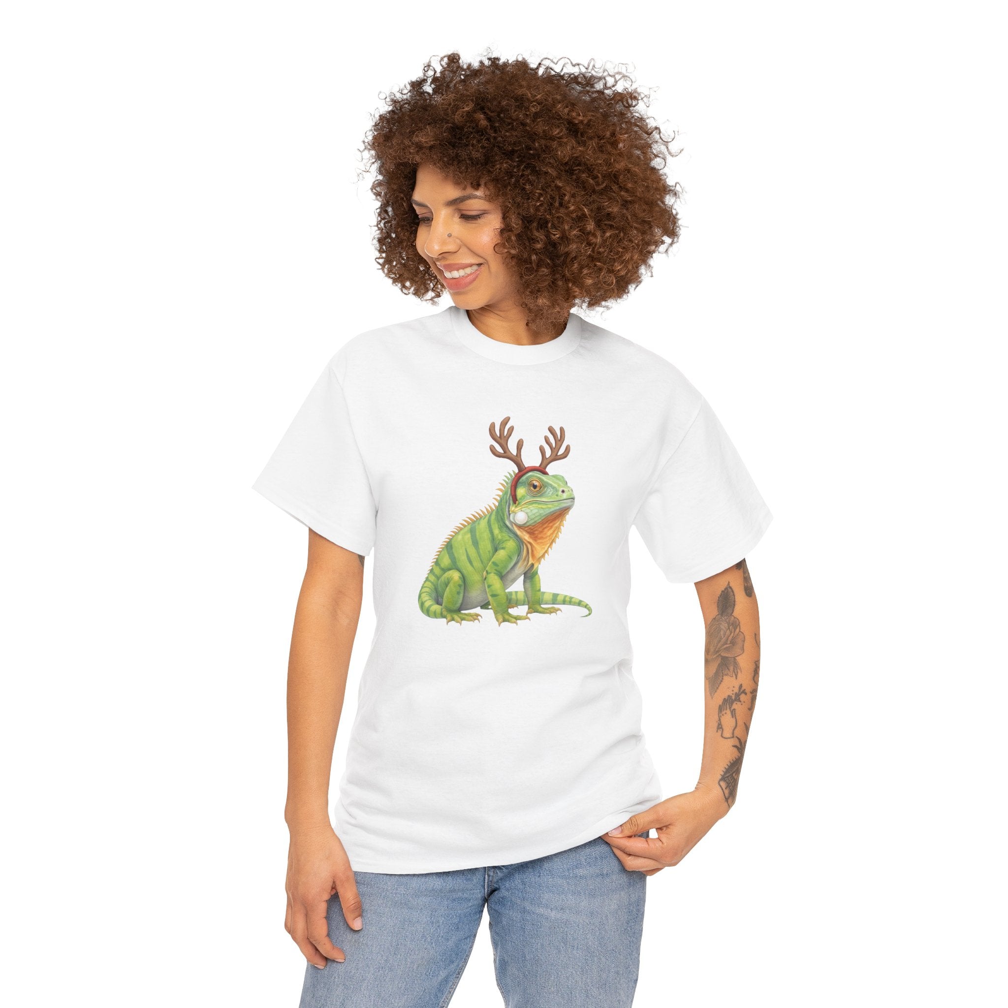 Iguana Reindeer Antlers Tee