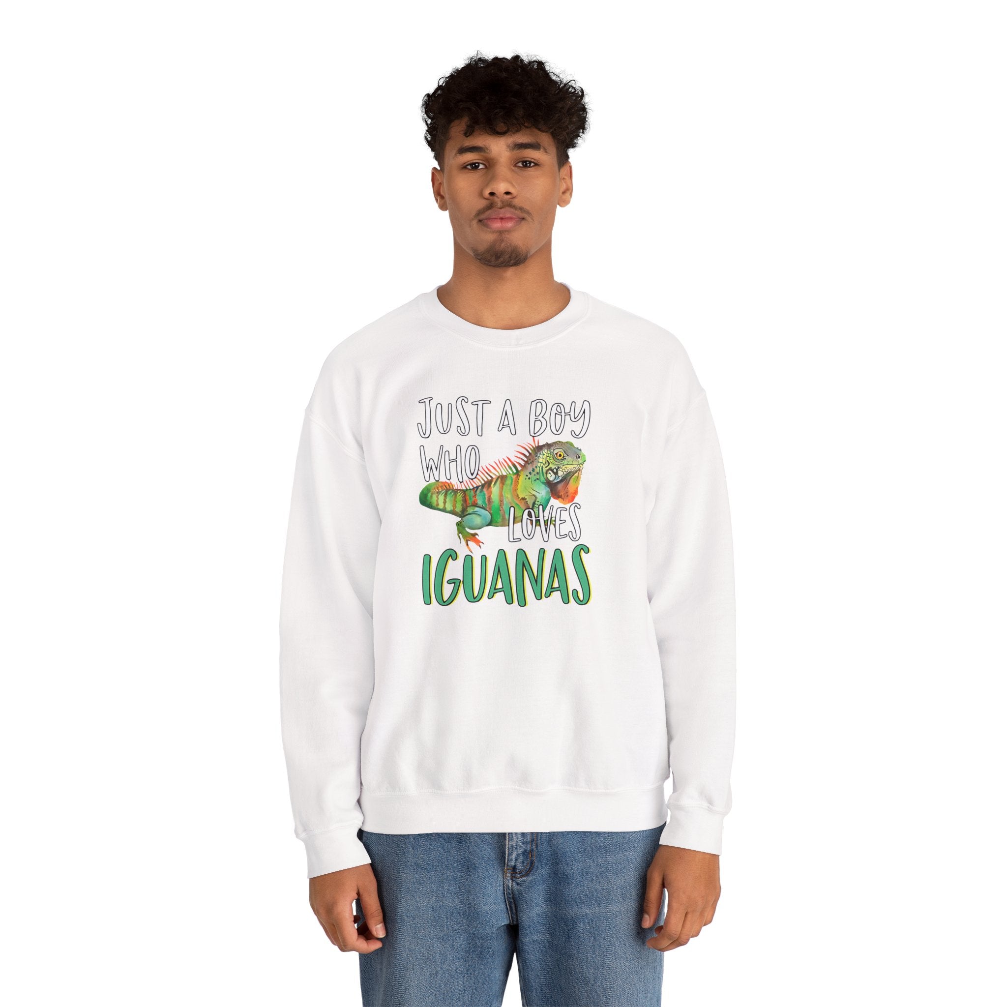 “Just A Boy Who Loves Iguanas" Sweatshirt  - Iguana Lover Sweatshirt