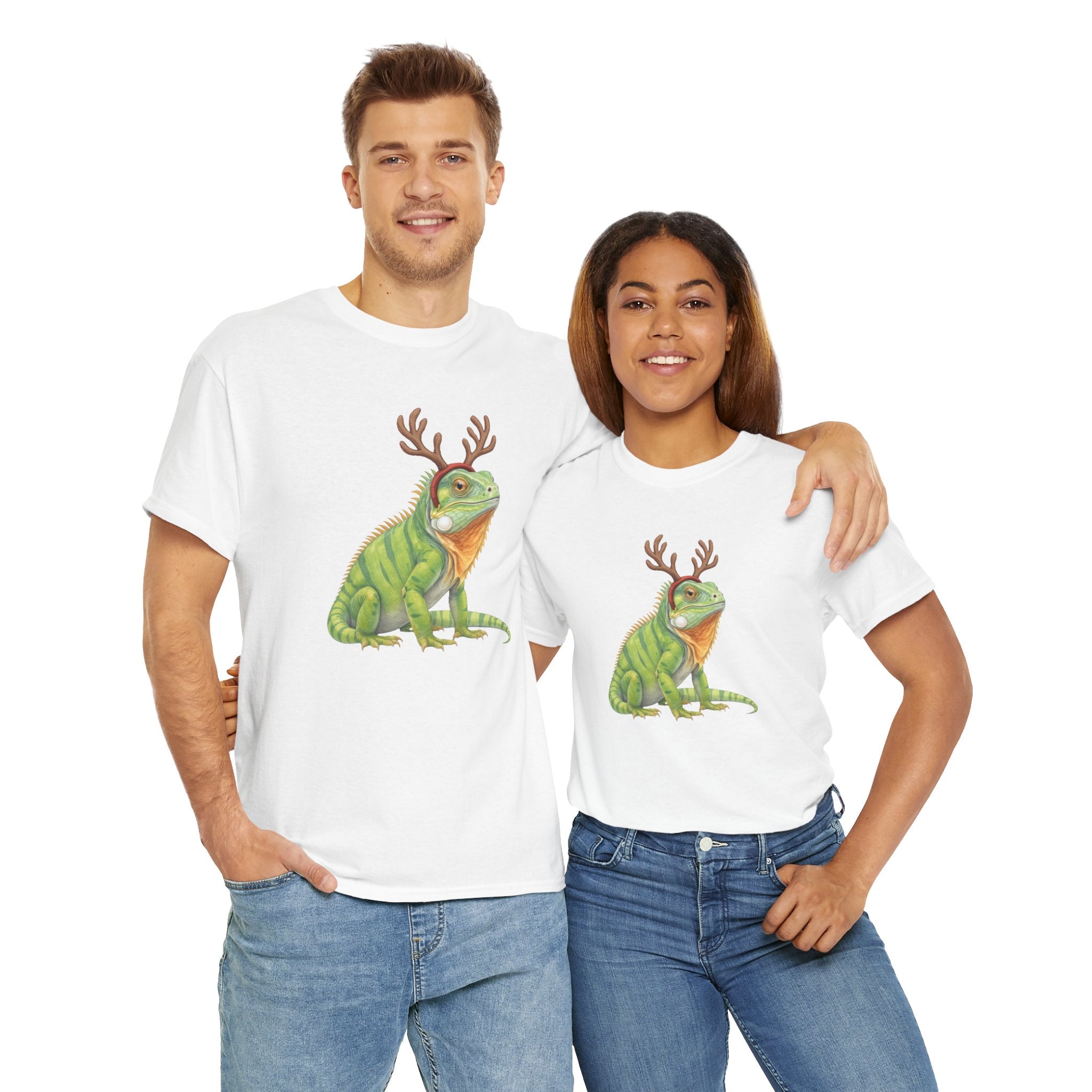 Iguana Reindeer Antlers Tee
