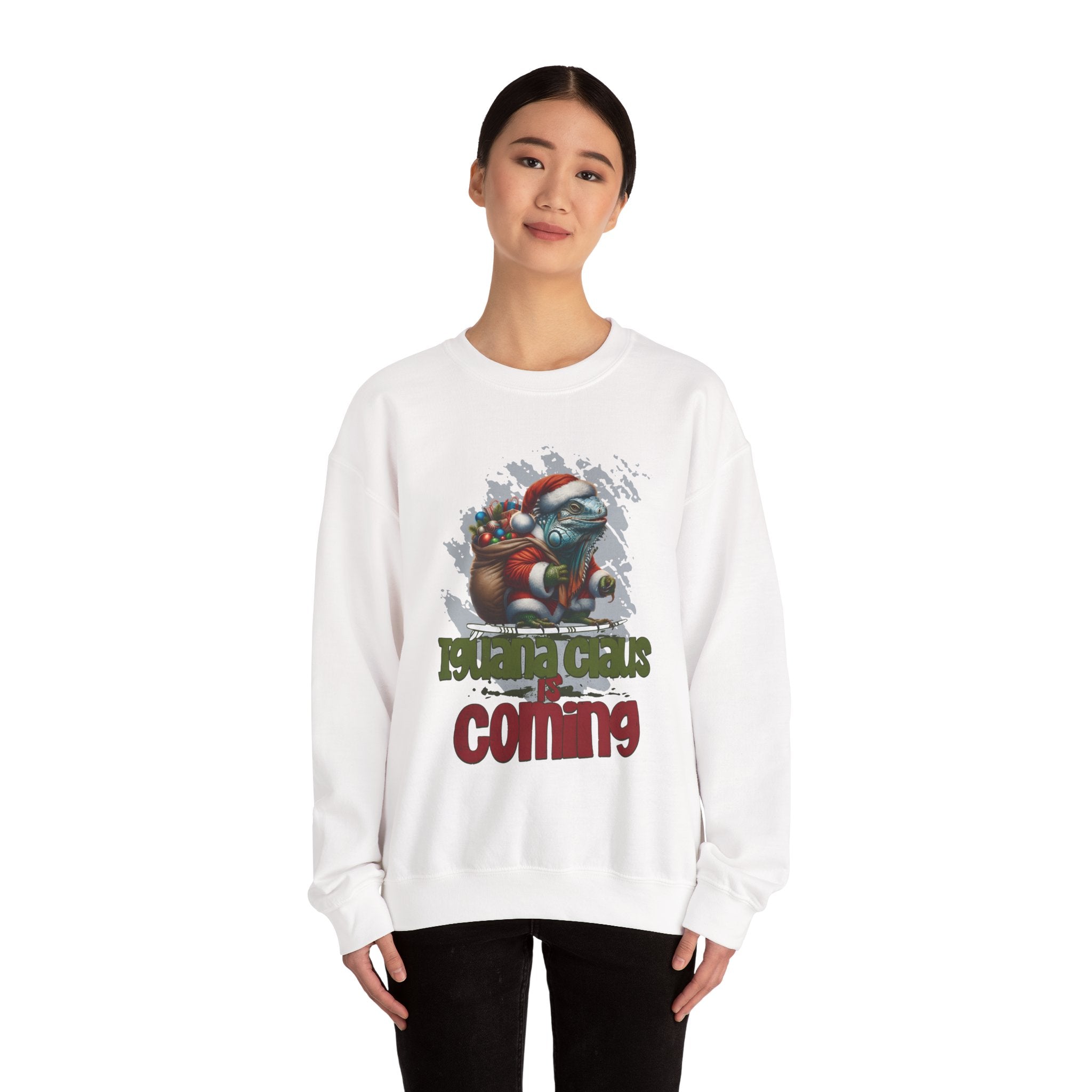 Iguana Santa Sweatshirt — Christmas Reptile Lover Holiday Sweatshirt