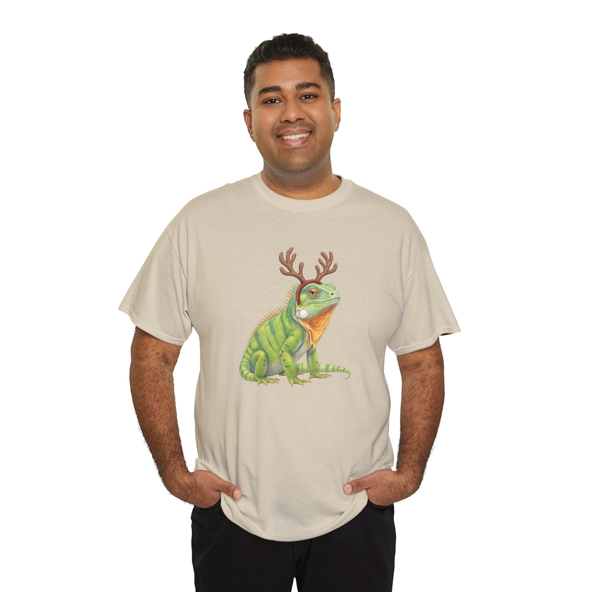Iguana Reindeer Antlers Tee