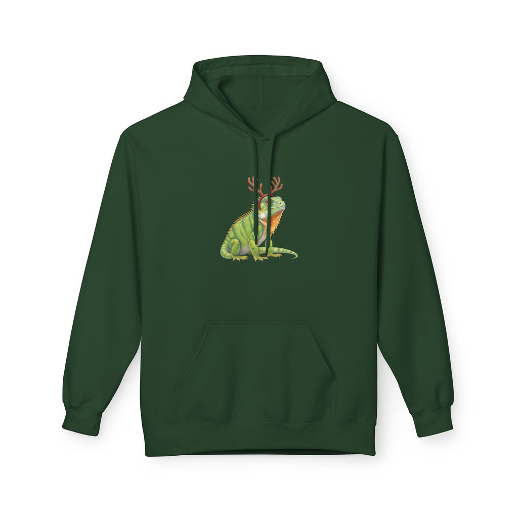 Iguana Reindeer Antlers Hoodie