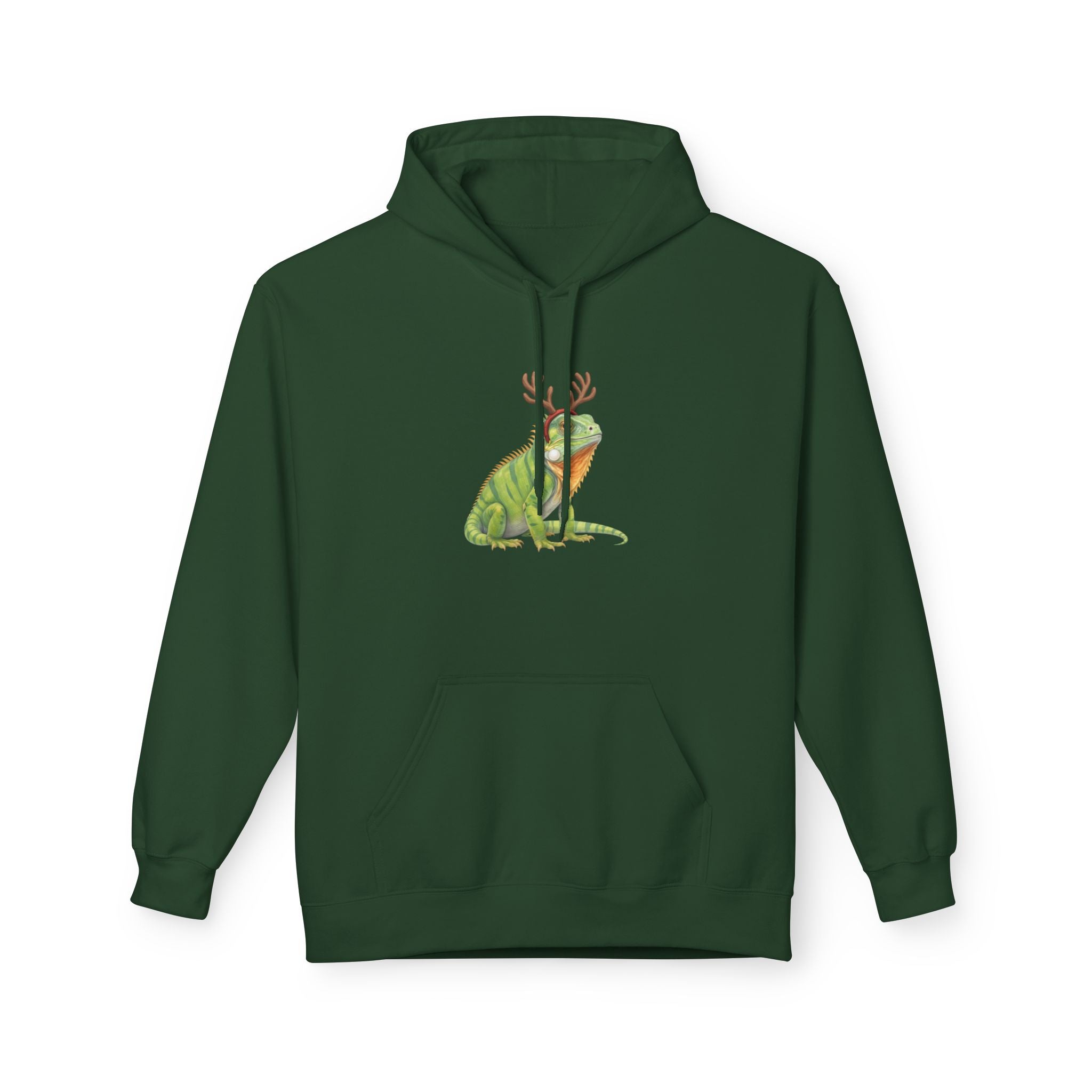 Iguana Reindeer Antlers Hoodie