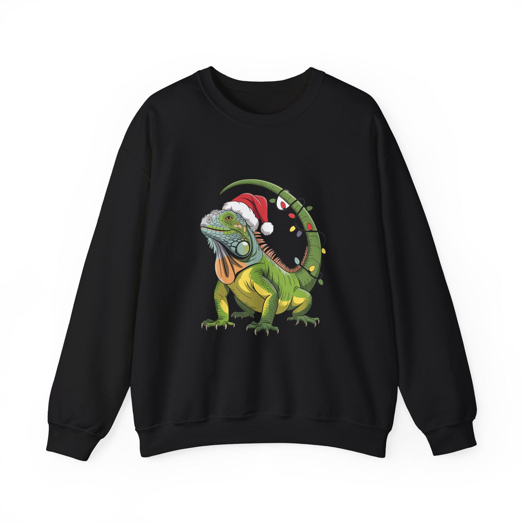 Sweatshirt - Iguana Wrapped in Christmas Lights Design
