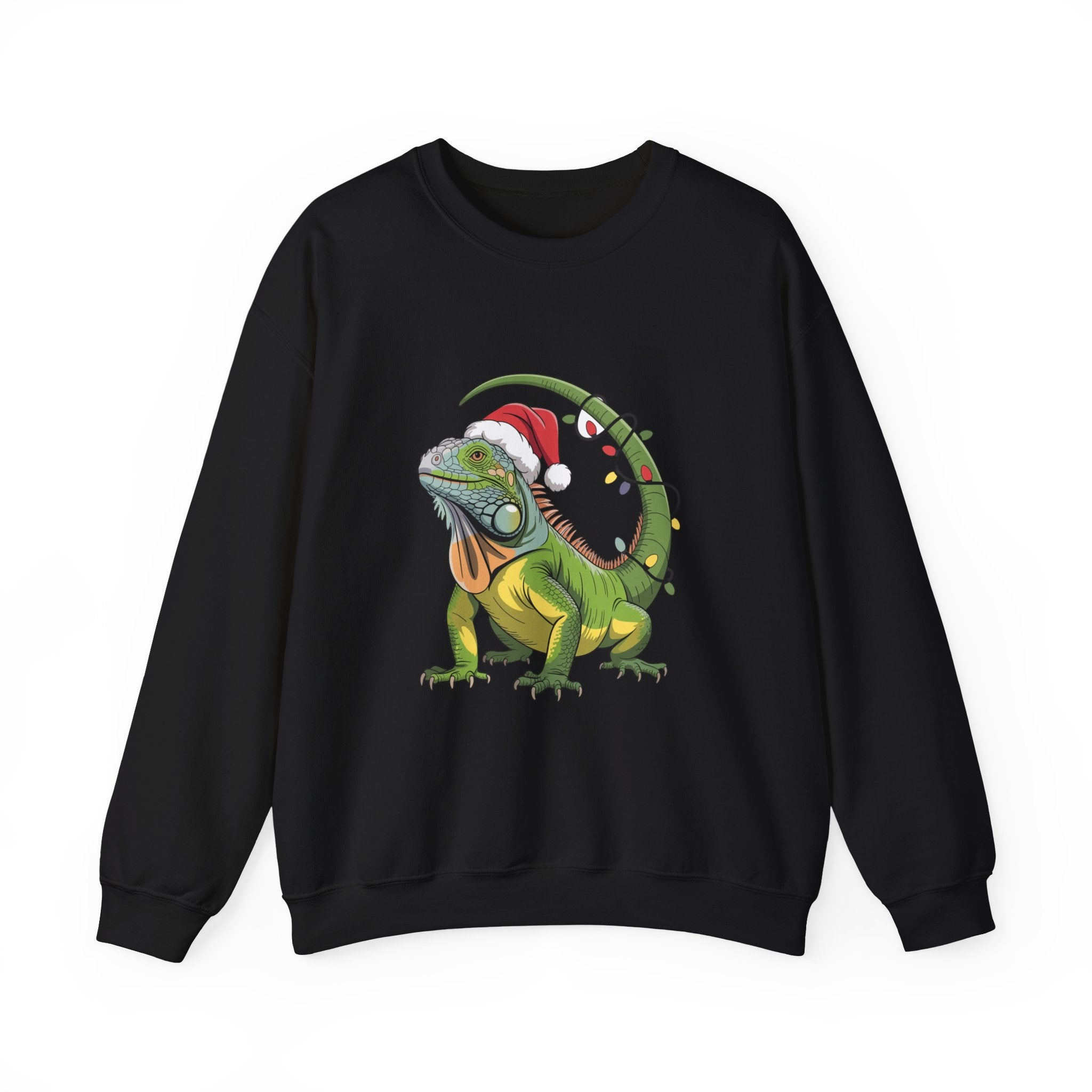 Sweatshirt - Iguana Wrapped in Christmas Lights Design