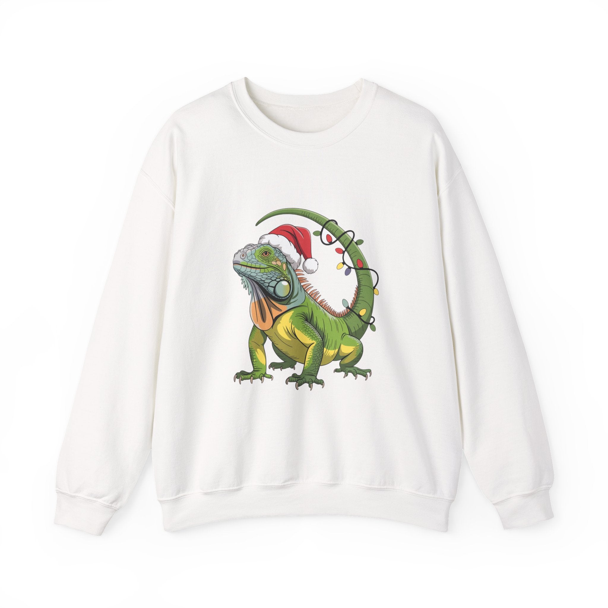 Sweatshirt - Iguana Wrapped in Christmas Lights Design