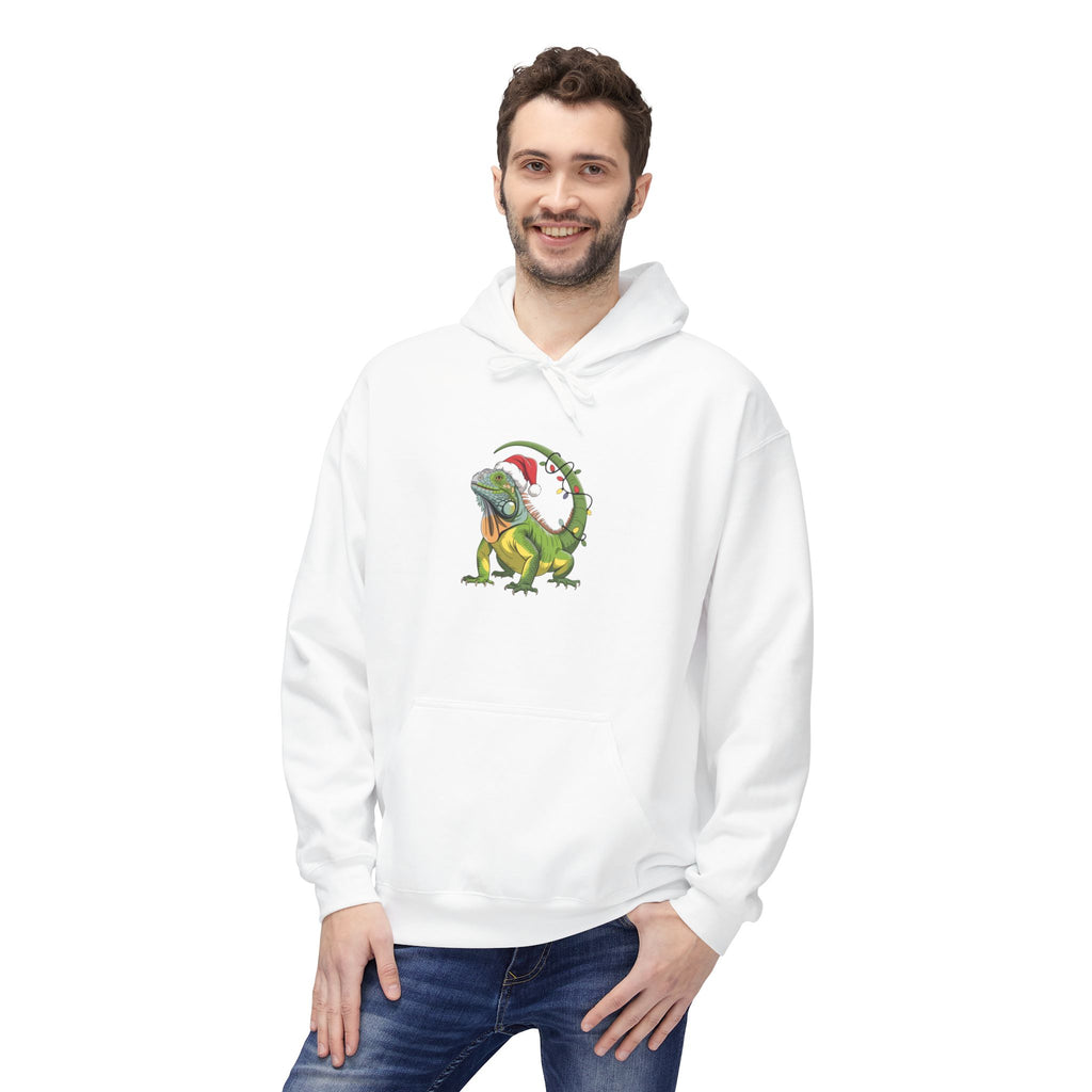 Hoodie - Iguana Wrapped in Christmas Lights Design