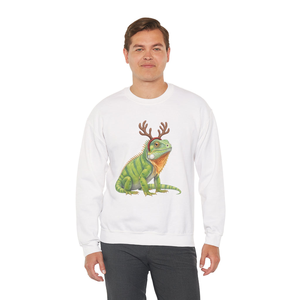Iguana Reindeer Antlers Sweatshirt