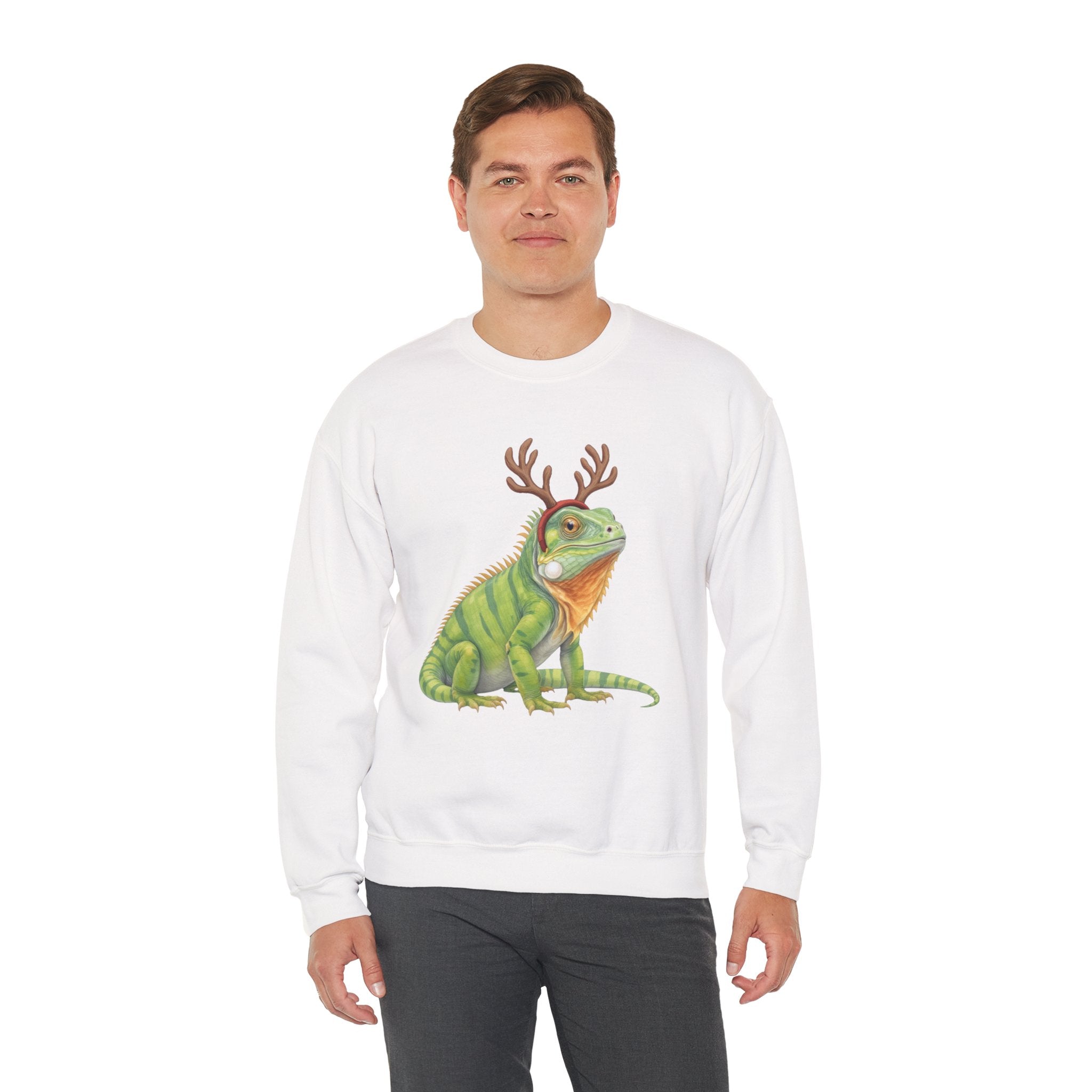 Iguana Reindeer Antlers Sweatshirt