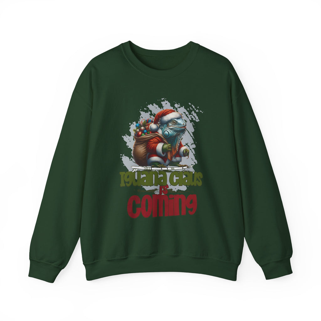 Iguana Santa Sweatshirt — Christmas Reptile Lover Holiday Sweatshirt