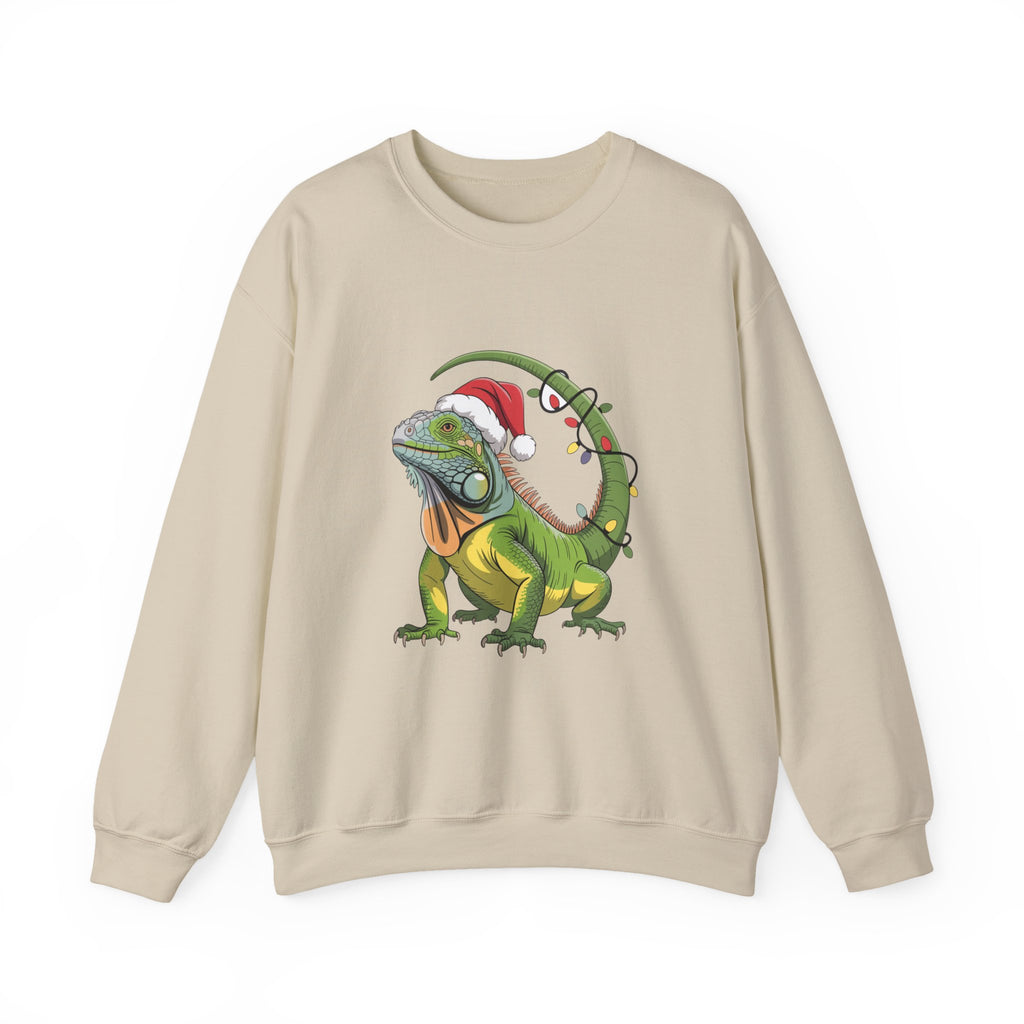 Sweatshirt - Iguana Wrapped in Christmas Lights Design