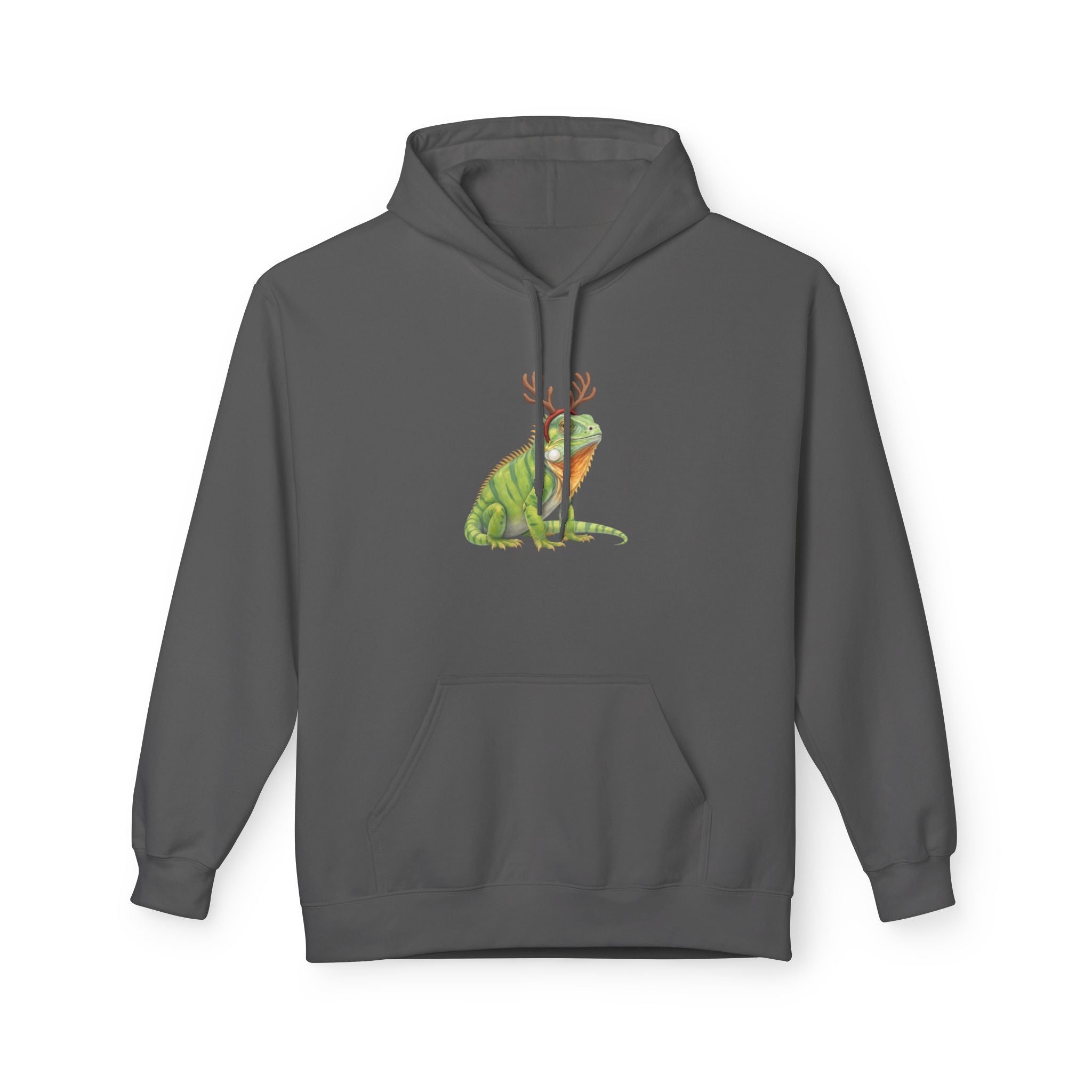 Iguana Reindeer Antlers Hoodie