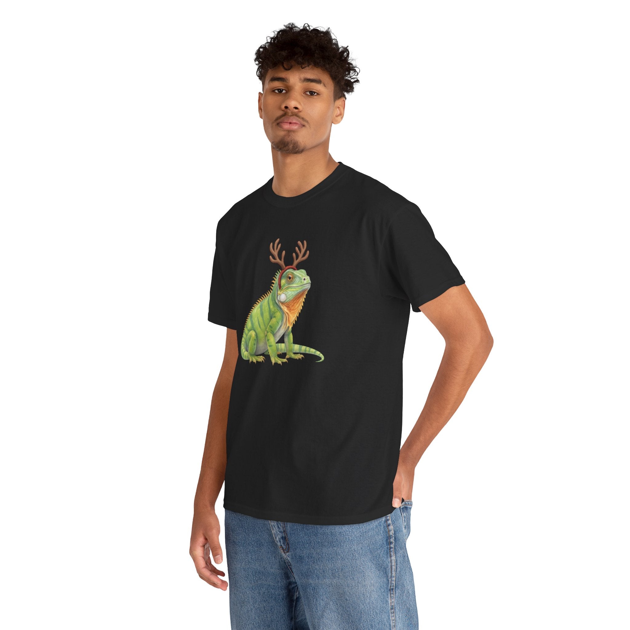 Iguana Reindeer Antlers Tee