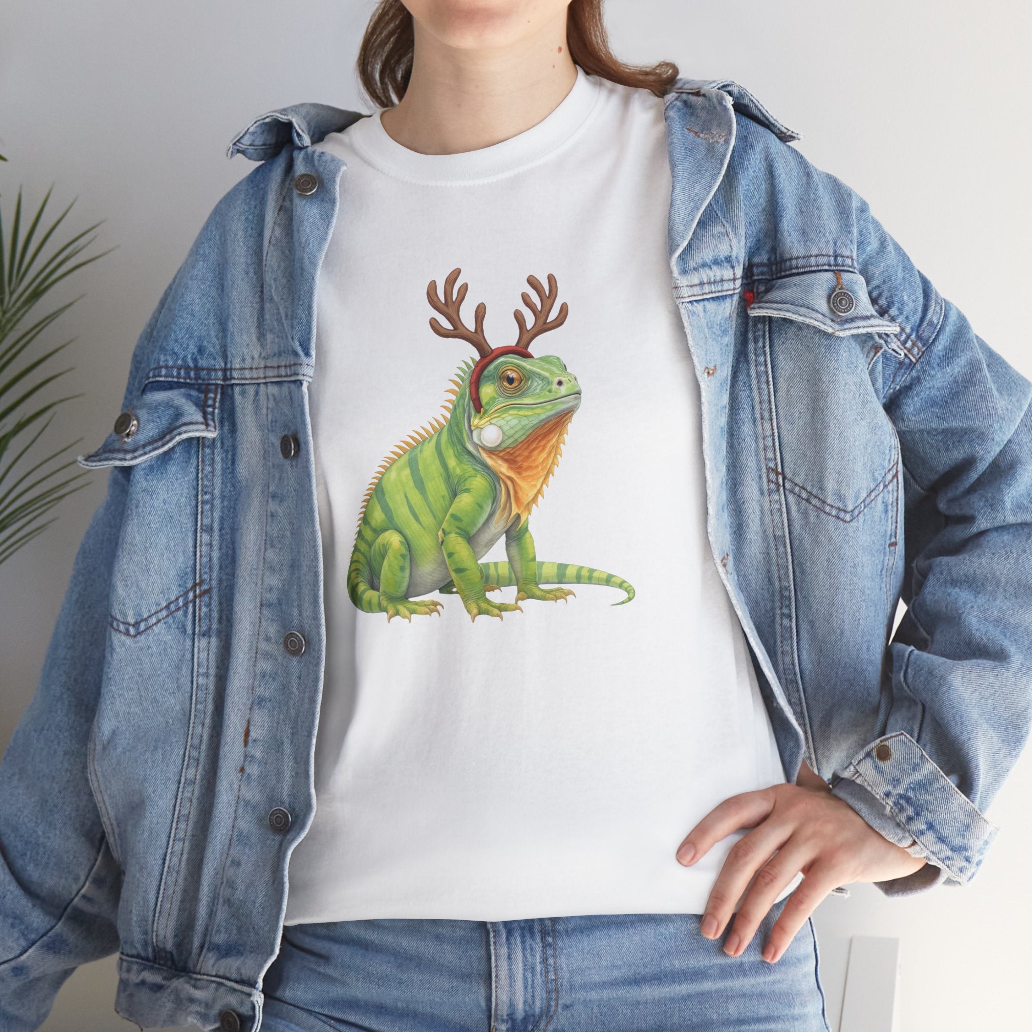 Iguana Reindeer Antlers Tee
